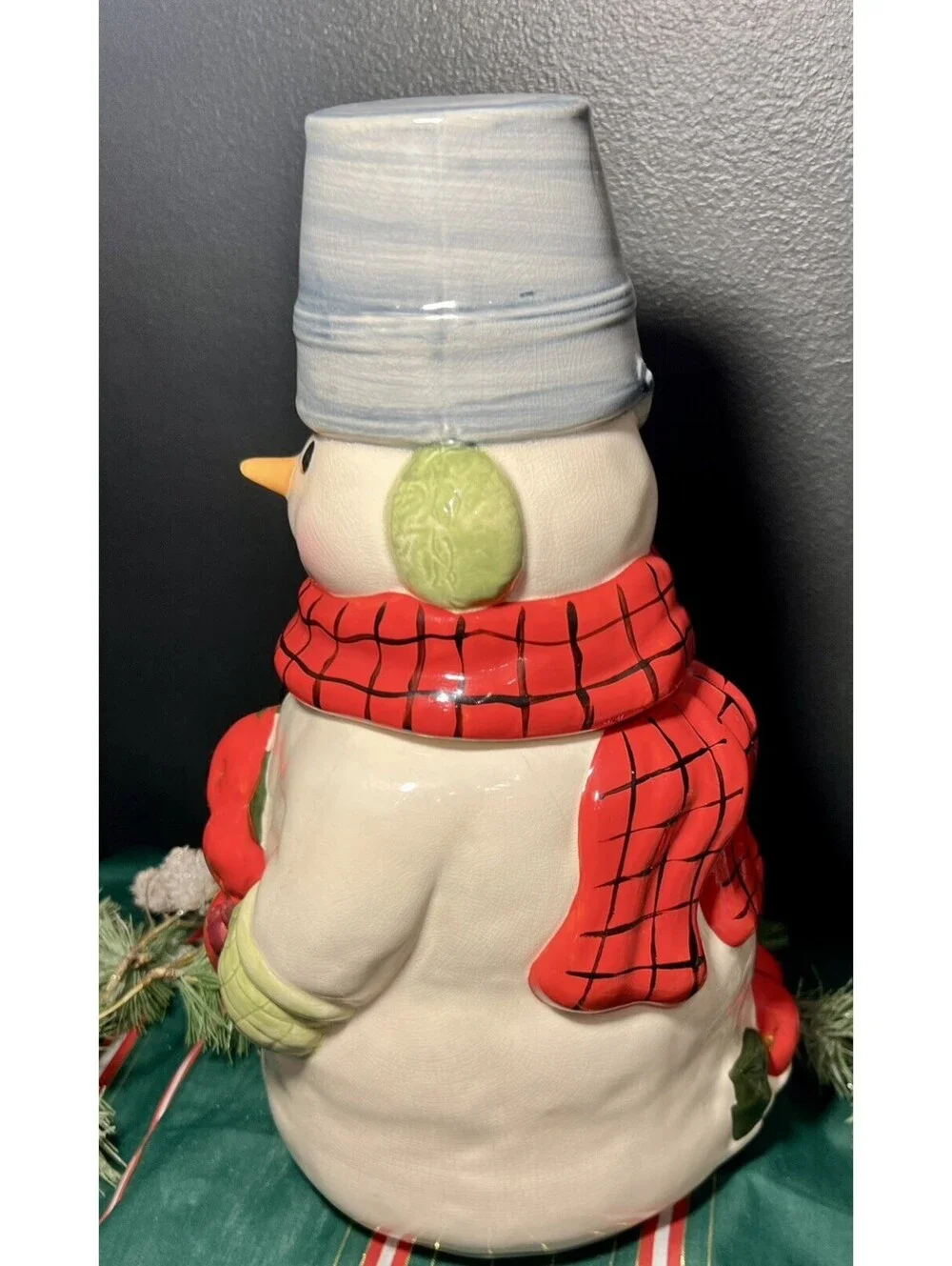 Vintage Hallmark 13” Christmas Snowman Mitford Cookie Jar Jan Karon ceramic
